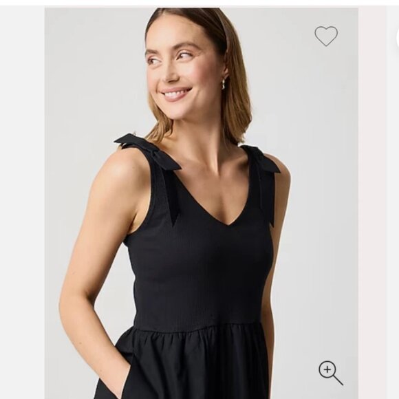 J. Crew Factory Black Mixy Midi Dress XS Mixed Media - Picture 2 of 12